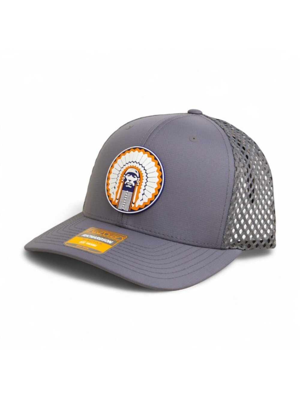 Illinois Fighting Illini Chief Illiniwek 3D Snapback Tilikum Trucker Hat- Char